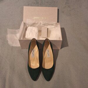 JIMMY CHOO-High Heels Suede Evergreen 142MEI Women 37 (5.5 US)